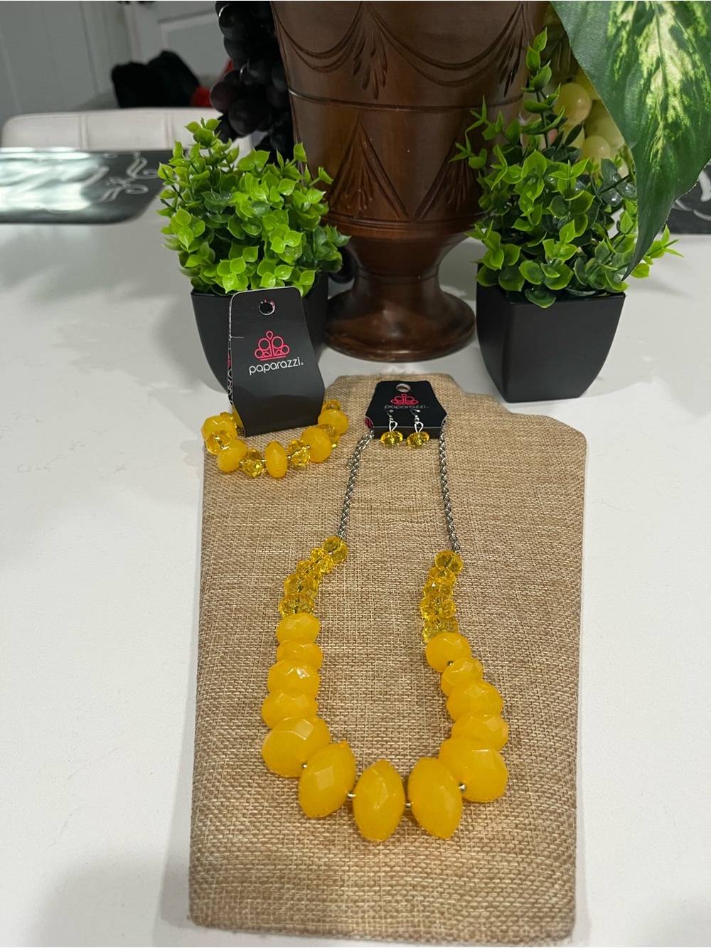 Paparazzi Sunny Lemon Beaded Necklace and Bracelet Set